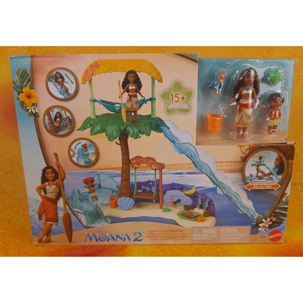 Mattel Disney Moana 2 Moana Island Adventures Playset Includes 15 + Pieces